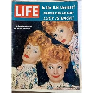 Vintage 1962 LIFE Magazine Lucy Is Back UN Useless Charities Jan 5 TV Return